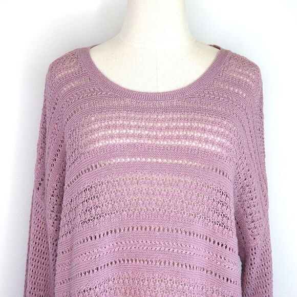 J.Jill Crocheted Sweater Pinkish Purple Size Large - Picture 2 of 11